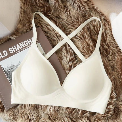 Waist-To-Hip Ratio Large U-Shaped Outward Expansion Bra for Women, Push-Up Small Chest to Make It Look Bigger, Cross-Back Seamless Bra for Summer