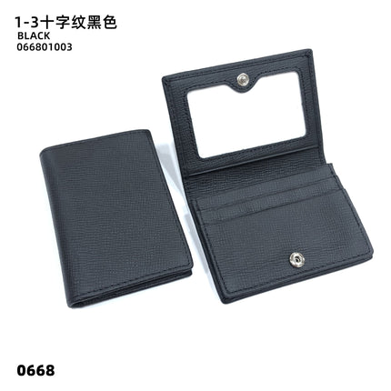 Cross-Border Hidden Buckle Mirror Window Genuine Leather Business Card Holder for Men and Women Large Capacity Business Card Holder First Layer Cowhide Card Holder