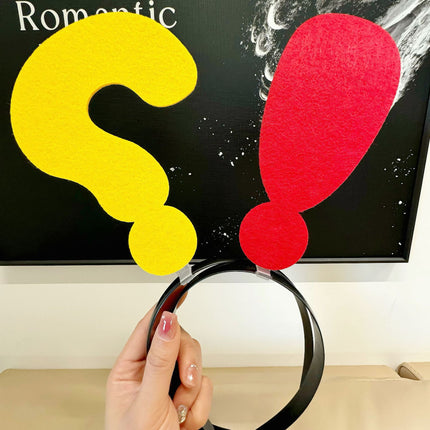 Creative headband arrow question mark symbol headband concert photo artifact fun funny headband conspicuous headband