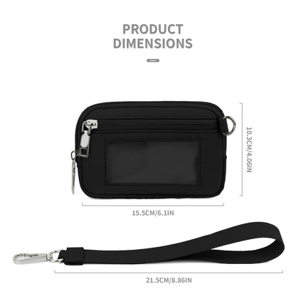 in stock Cross-border Explosions Lulu Same Style Transparent PVC Card Bag Wrist Bag Portable Bank Card Change Storage Bag