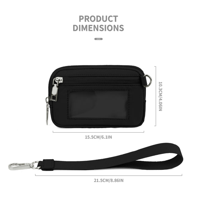 in stock Cross-border Explosions Lulu Same Style Transparent PVC Card Bag Wrist Bag Portable Bank Card Change Storage Bag