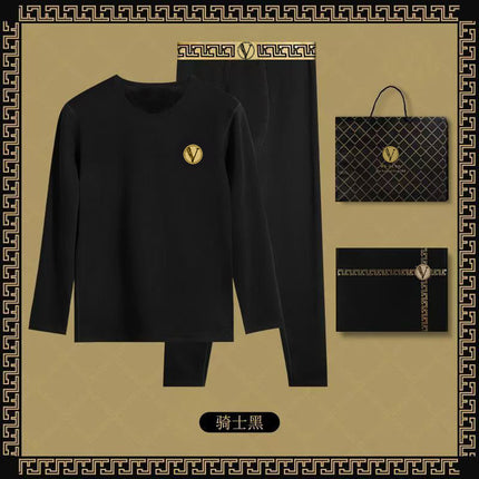 Black gold belt men's thermal underwear suit autumn and winter bottoming autumn pants autumn clothing fever