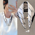 19-English letters Milky White (Diamond silk scarf)