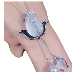 2.Silver plated oil cat's eye tulip