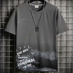 Gray [swallow bird picture] short sleeves / M