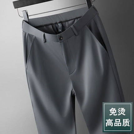 Wholesale Summer New Casual Pants Men's Thin Straight Loose Business Pants High Stretch Ice Silk Cold Pants