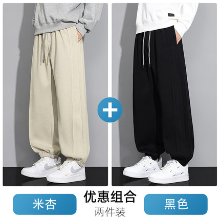 Nasa2025 Spring and Autum New Loose Slimming Look Leggings Men's Plus Size Cotton Casual Sweatpants