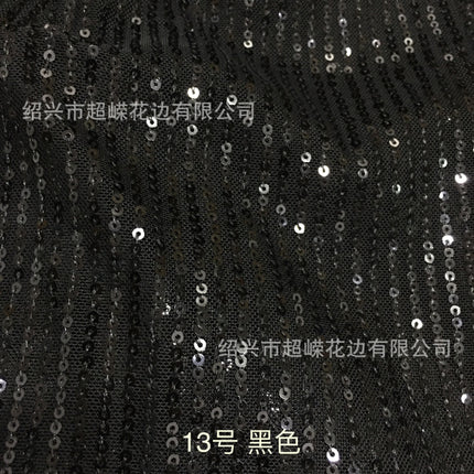 26 Colors in Stock 3mm Straight Strip Spandex Elastic Mesh Fabric Sequin Embroidery Fabric Dress Clothing Spring and Summer Sequin Fabric