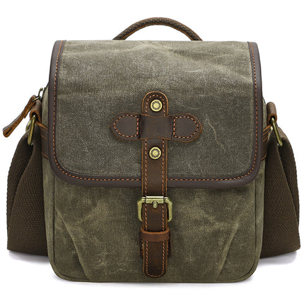 Cross-Border Canvas Shoulder Camera Bag Slr Digital Bag Photography Bag Outing Casual Lens Bag Wear-Resistant Crossbody Bag
