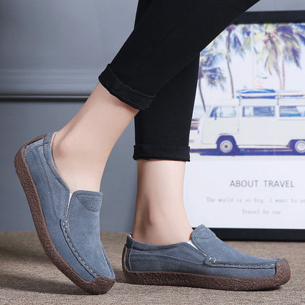 Cross-border women's shoes genuine leather flat heel slip-on casual shoes for teenagers and students nurse shoes pregnant women's mom shoes can be sent on behalf