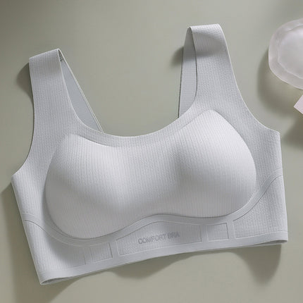 Striped Jelly Glue Underwear for Women with Wide Shoulder Straps, Nude Feeling, Anti-Sagging, Breast-Retracting Bra, Push-Up, No Rims, Can Be Shipped on Behalf of Others