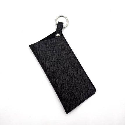 Pu Japanese and Korean Open Glasses Cosmetics Bag Genuine Leather Sunglasses Case Fashionable Unisex Myopia Glasses Portable Bag