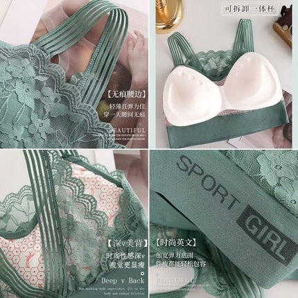 Tube Top Fixed Cup Beautiful Back Push-Up Anti-Gravity Intimates Women's Small Breasts Gathered Sexy Non-Falling Anti-Sagging Thin Style