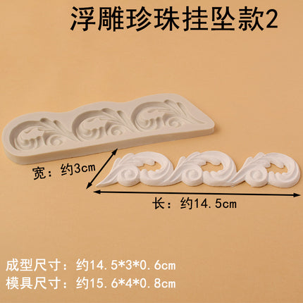 Embossed combination of various photo frame flower frame edge silicone handmade chocolate candy cake mold candy tool