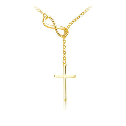 Cross-border Explosions Simple 8-character Cross Necklace Jewelry European and American Women's Fashion Explosions Clavicle Chain