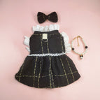 S43 black gold lace skirt + head flower + necklace / XS