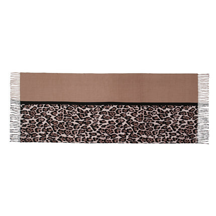 Women's Leopard Print Scarf Imitation Cashmere Thickeneded Tassel Fashion Printed Warm Scarf Autumn and Winter Cold-Proof Cloak Shawl