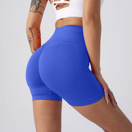 Peach Fitness Shorts Three-point Pants High Waist High Elasticity Hip Elastic Knitted Peach Line Fitness Sports Shorts Summer