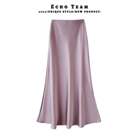 French Satin Dape Elegant Skirt 2025 New Summer Women's Mid-length Royal Sister Style Fishtail Skirt