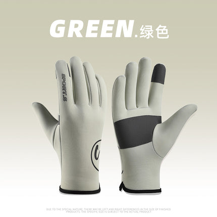 2025 Cross-Border Autumn and Winter Sports Velvet Windproof and Warm Men's and Women's Non-Slip Touch Screen Water-Repellent Cycling Cold-Proof Gloves