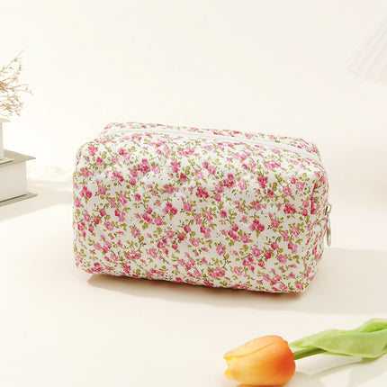 Berger luggage cotton travel flower cosmetic bag small floral storage portable quilted cotton ins luggage factory