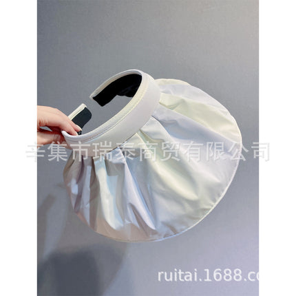 Anti-ultraviolet Sunscreen Hat Women's Summer Hair Band Sunshade Hat Face-covering Sports Black Glue Sun Hat Shell Hat Empty Top