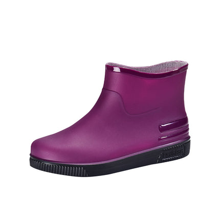 Short Rain Boots Women's Fashionable Outer Wearing Water Shoes Short Rain Boots Low-top fleece-lined Low-barrel overshoes Anti-slip Cross-border Wholesale