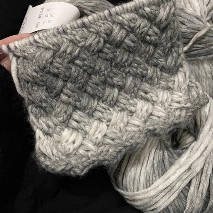 Grey Gradient Scarf Handmade DIY Wool Homemade Scarf Material Bag Woven Milk Cotton Gift for Boyfriend