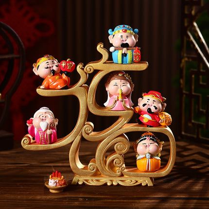 Fuxing Linmen God of Wealth Decoration Office Home Living Room Decorations Hallway Opening Housewarming Gift