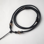 Tea colored ice obsidian-black rope-adjustable