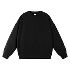 Black-cotton round neck sweatshirt / S (recommended 55kg )