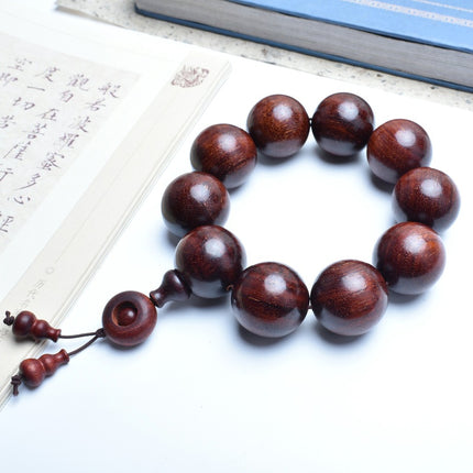 Venus Old Material Zambia Lobular Red Sandalwood Handheld Chain High Oil Mimi Buddha Bead String New Chinese Style Ornament for Men and Women