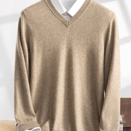 Cashmere V-Neck Sweater Men / Pull Col V Cachemire Homme