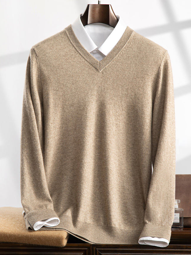 V-Neck Cashmere Sweater Men / Pull Col V Cachemire