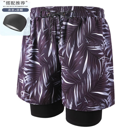 Anti-Embarrassment Men's Swimming Trunks Set Sun Protection Boys Swimming Equipment Swimming Trunks Loose Large Size Beach Trunks Swimming Trunks