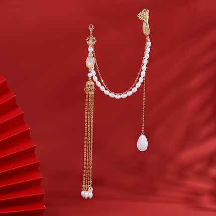 Antique Cheongsam National Tide Wind Pressure Break Elegant Pendant Brooch Hanfu Tea Clothing Tassel Retro Chinese Makeup Accessories Women