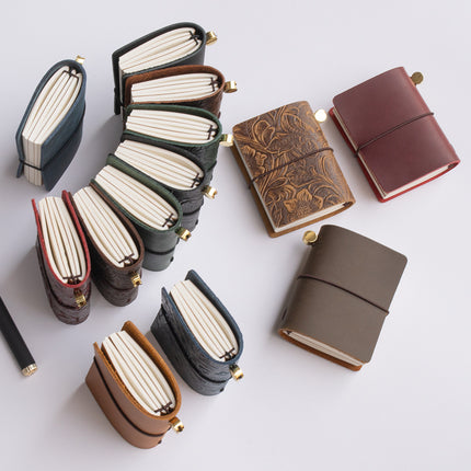 Wholesale Mini Retro Handbook New Notebook Traveler Crazy Horse Leather Portable Small Diary Customizable