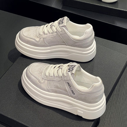 Thick-Soled White Sneakers for Women, 2026 Spring New Style, Height-Increasing Versatile Sneakers for Petite Women, Student Sports Casual Shoes