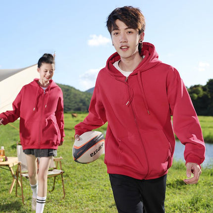 Autumn and Winter Men's and Women's Sweatshirts Thickeneded Zipper Casual Sweatshirts with Printable Logo Warm Hooded Jackets Workwear Thick Sweatshirts