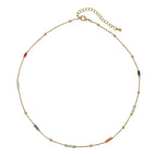 916-1 colored stone pearl necklace