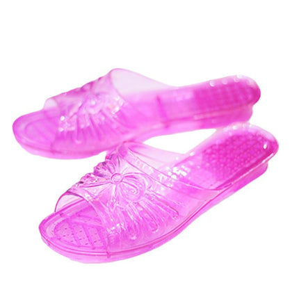 Crystal Slippers Women's Summer Home Use Indoor Bathing Non-Slip Deodorant Flat Transparent Jelly Plastic Slippers