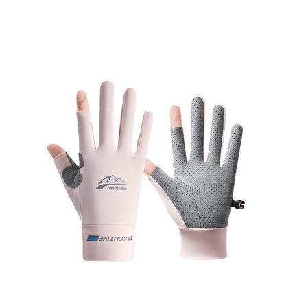 Half finger gloves men's summer riding driving breathable thin ice silk touch screen sunscreen non-slip gloves women manufacturers wholesale
