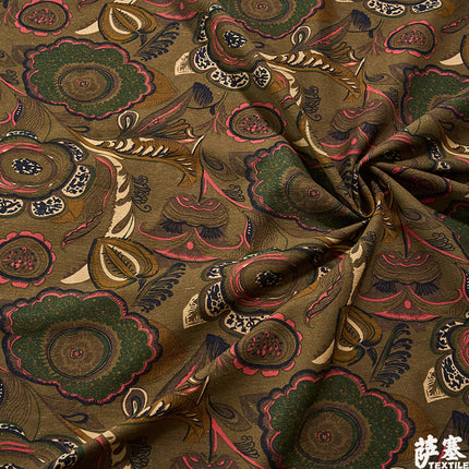 Hemp Cotton Digital Printed Fabric Yunnan Lijiang Retro Bohemian Fabric Hotel Pillow Bar Tablecloth
