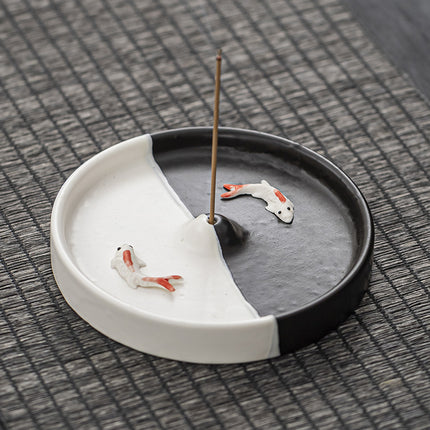 New creative thread incense holder incense tray Candlestick indoor incense burner ceramic home decoration plate incense agarwood sandalwood