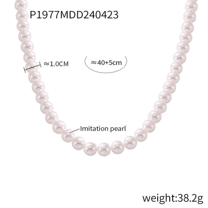 Korean fashion round high-gloss beaded necklace women's casual colorful round beads niche simple necklace jewelry wholesale