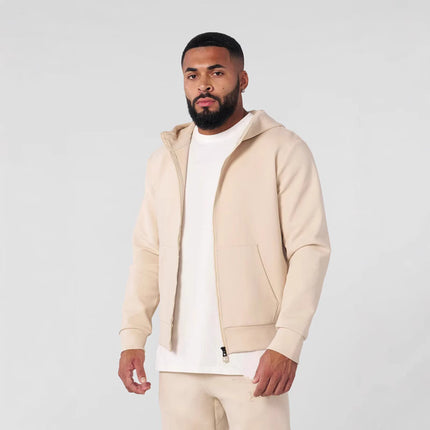Cross-border New YOUNGLA Casual Hooded Cardigan Sweater Men's Loose Gym Running Training Sports Long Sleeve