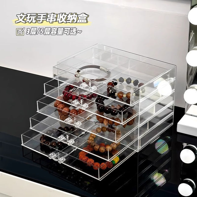 Transparent Drawer-Type Bracelet Storage Box Bracelet Jewelry Box Buddha Beads Bodhi Beads Display Box