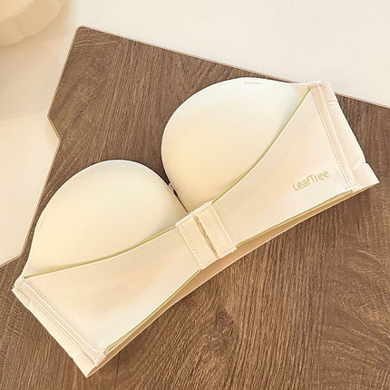 Original No Mark Front Button Push-up Lace Strapless Bra Invisible Back Underwear Women's Small Chest Non-slip Tube Top Bra