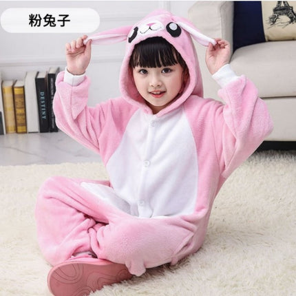 Mixed batch autumn and winter flannel children's cartoon conjoined animal pajamas Tigger home clothes too long thick wholesale