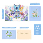 Butterfly three-dimensional greeting card blue